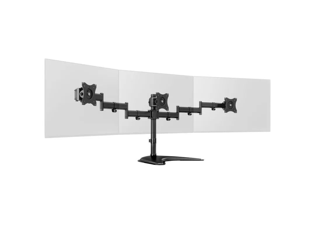 Multibrackets M Deskstand Basic Triple -n&auml;ytt&ouml;varsi, musta, 15&quot;-27&quot;, 3x8kg