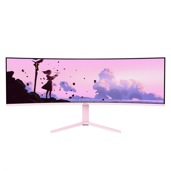 Arozzi 49" Nova. UWQHD, 165Hz, 1ms, VA - curved gaming monitor, Pink