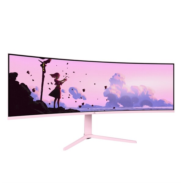 Arozzi 49" Nova. UWQHD, 165Hz, 1ms, VA - curved gaming monitor, Pink