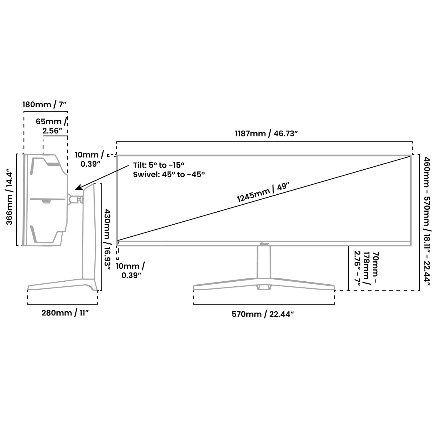 AROZZI Nova 49" DQHD, 165Hz, VA -kaareva pelin&auml;ytt&ouml;, USB-C hub