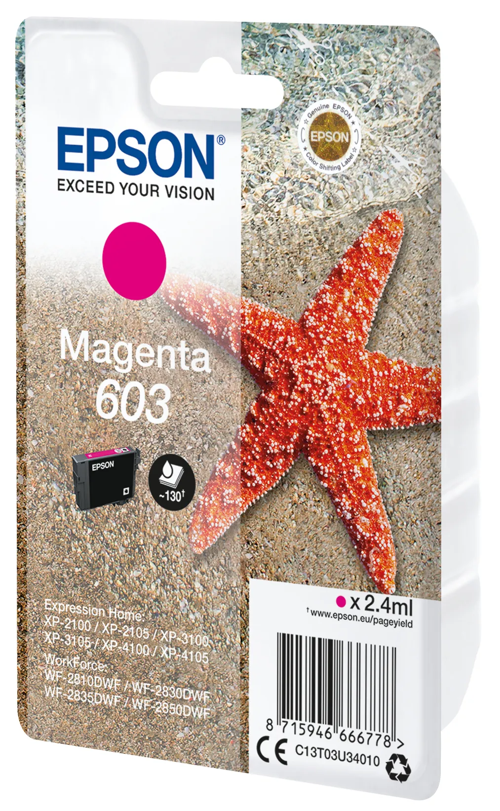 Epson C13T03U34020 ink cartridge, 2.4 ml, Magenta