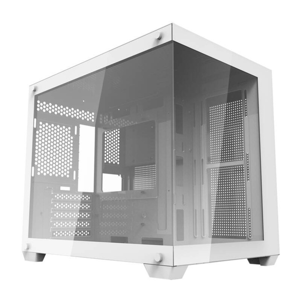 DARKFLASH C285MP Micro-ATX Case with window and RGB lighting, White