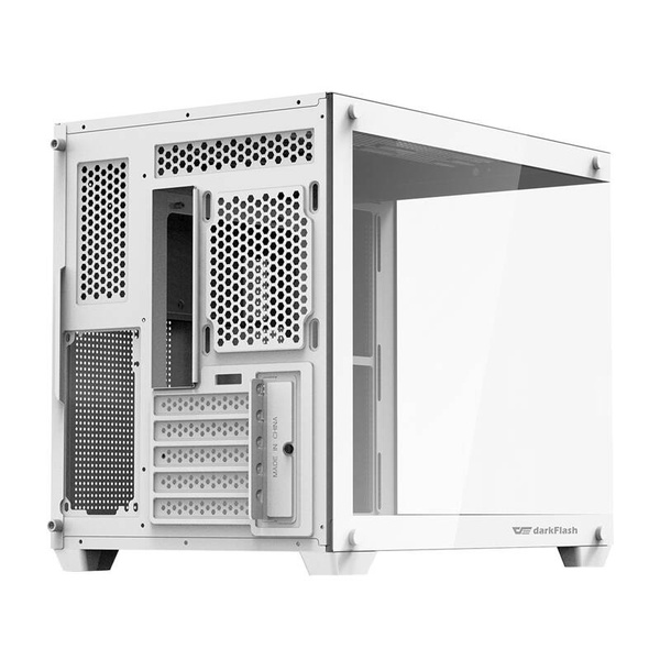 DARKFLASH C285MP Micro-ATX Case with window and RGB lighting, White