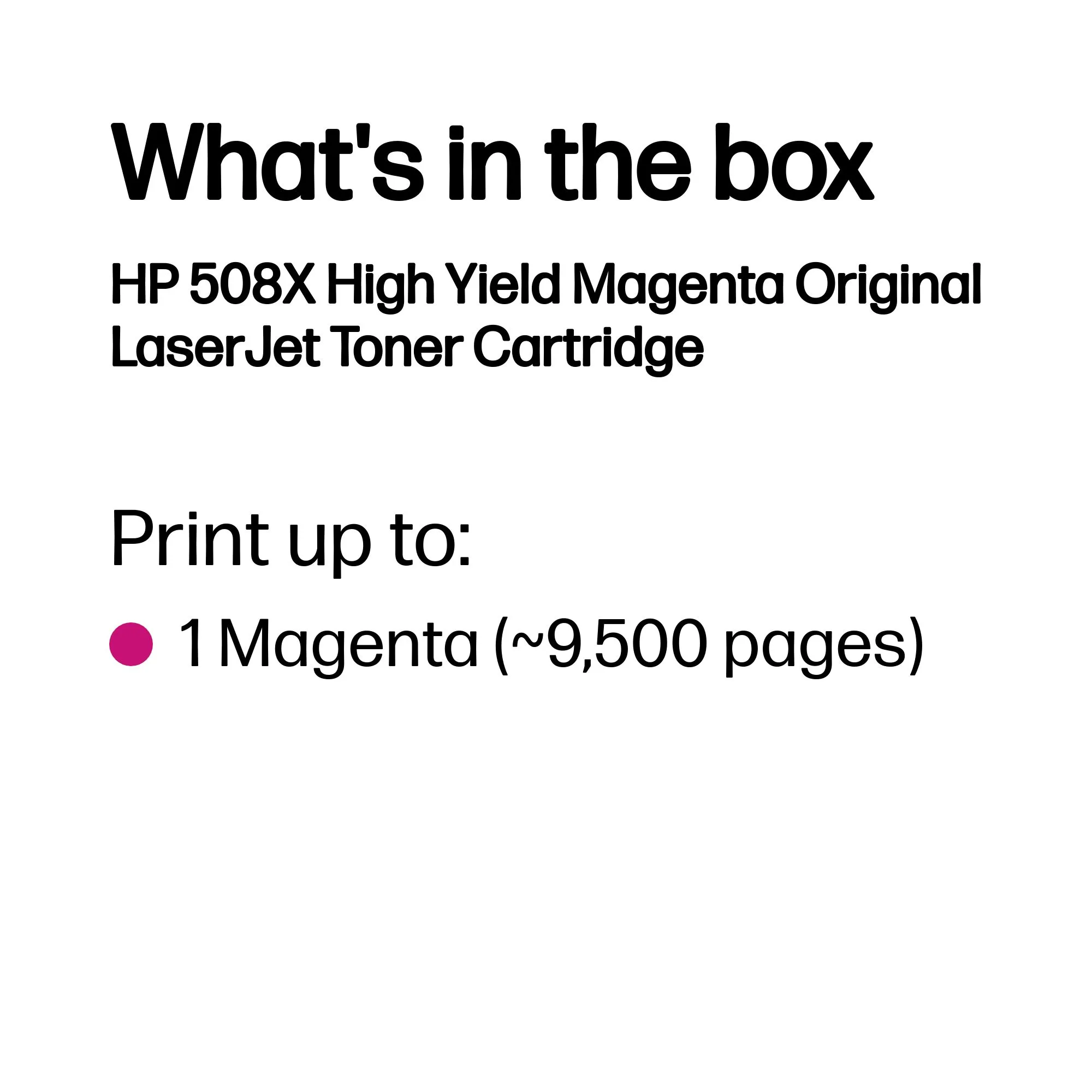 HP 508X toner cartridge, Magenta