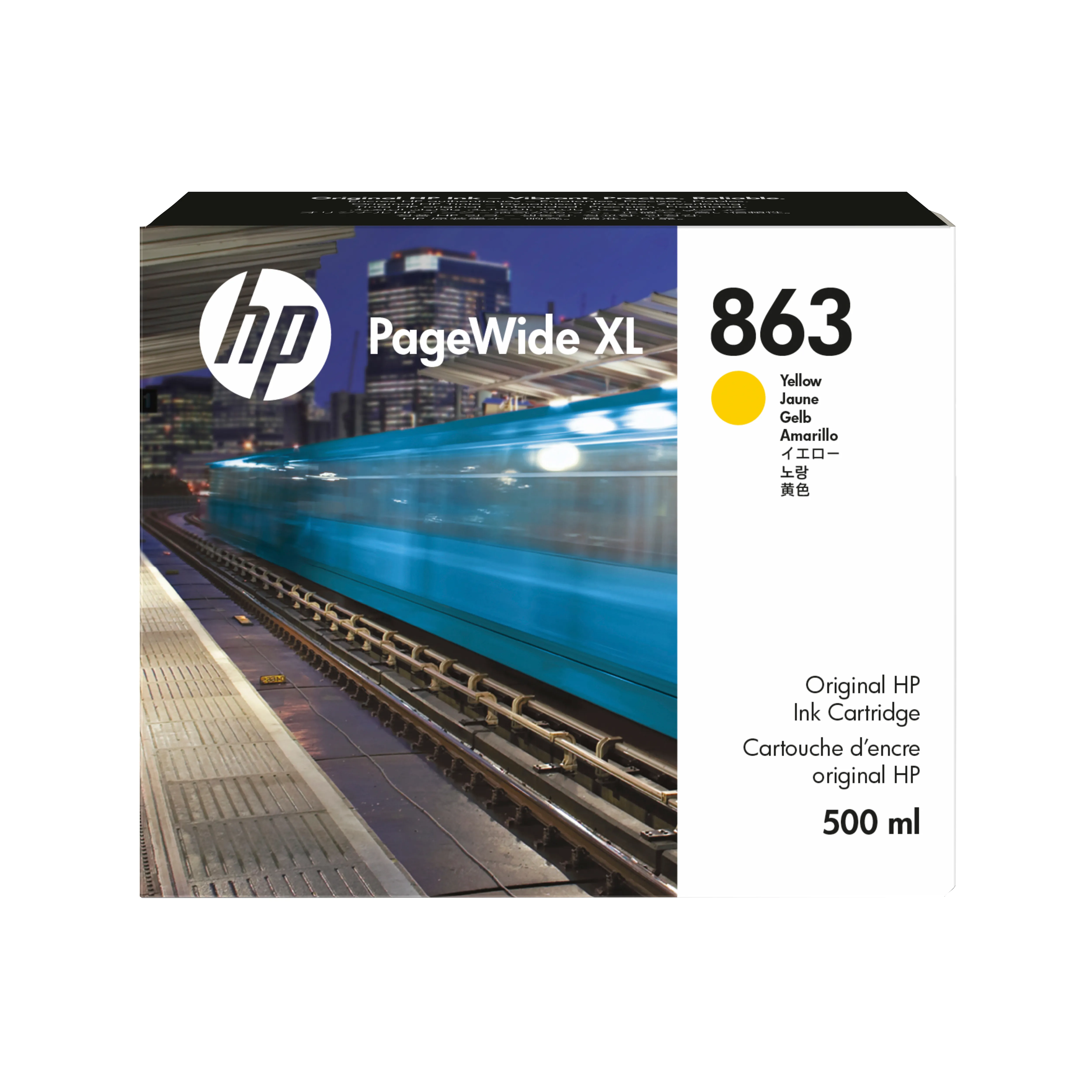 HP PageWide XL 863 ink cartridge, 500 ml, Yellow