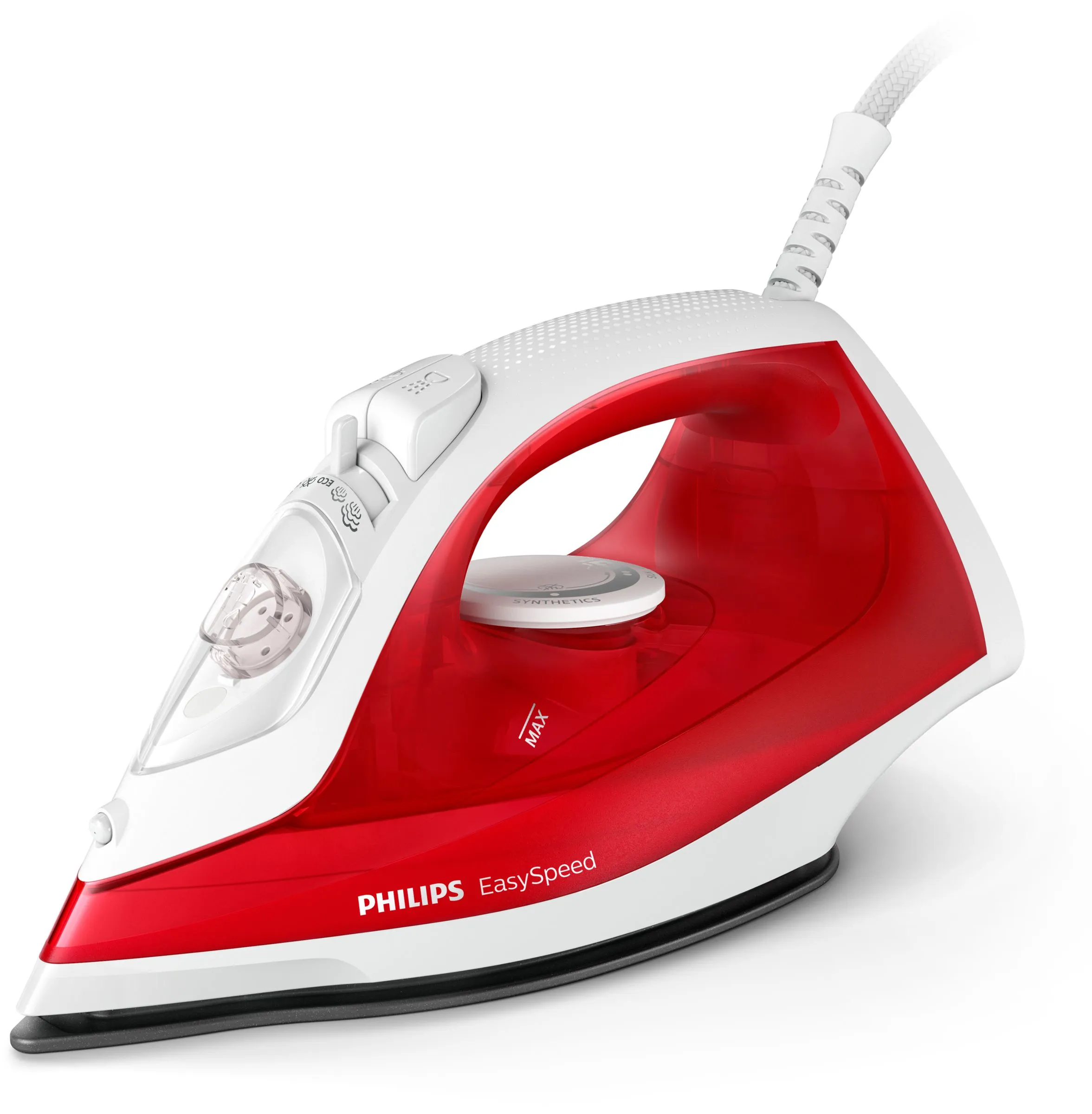 Philips EASYSPEED -Kuiva- &amp; h&ouml;yrysilitysrauta, Punainen, Valkoinen