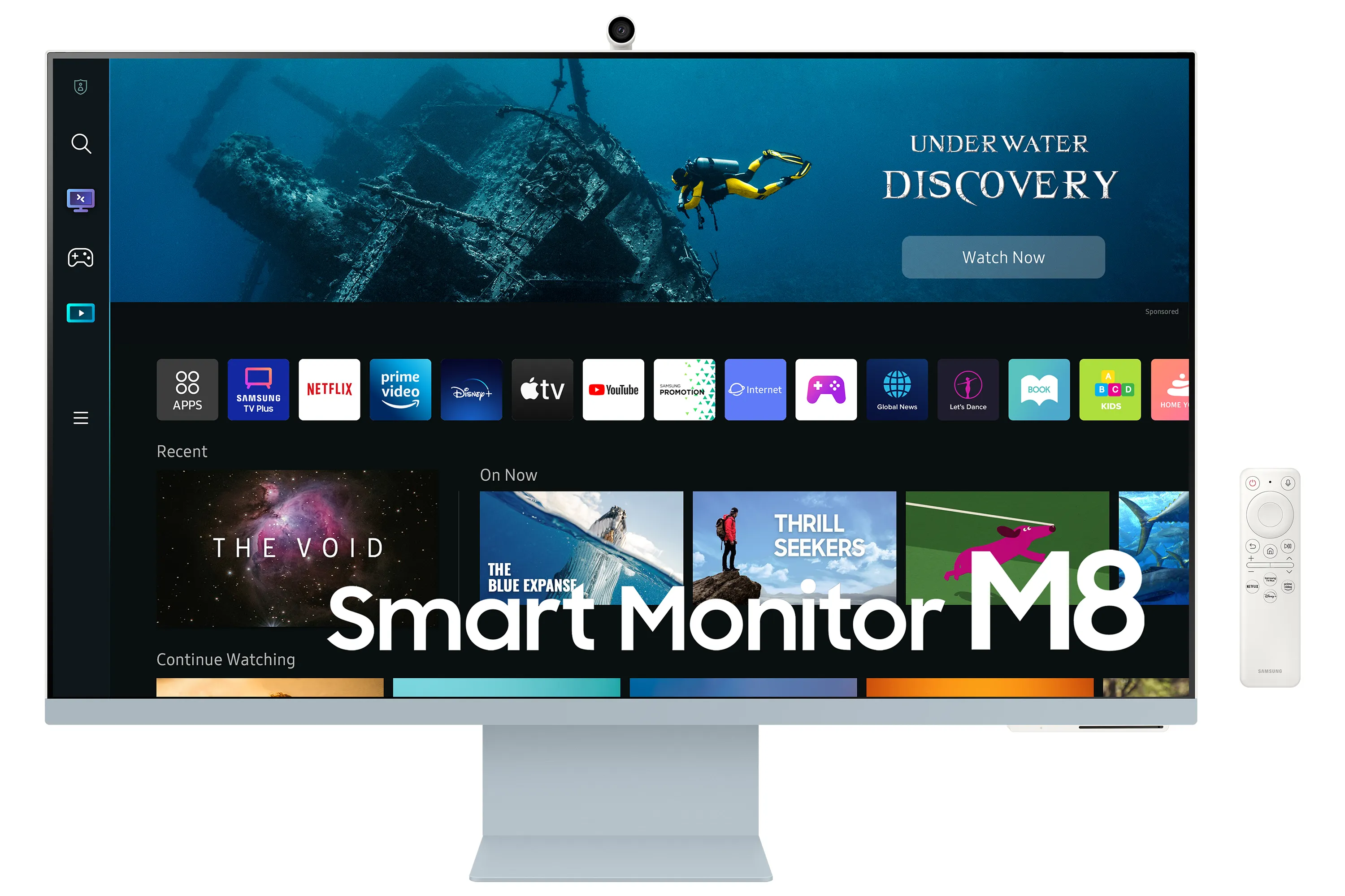 Samsung 32" Smart Monitor M8 S32BM80BUU 4K UHD, USB-C, VA -n&auml;ytt&ouml;, Sininen