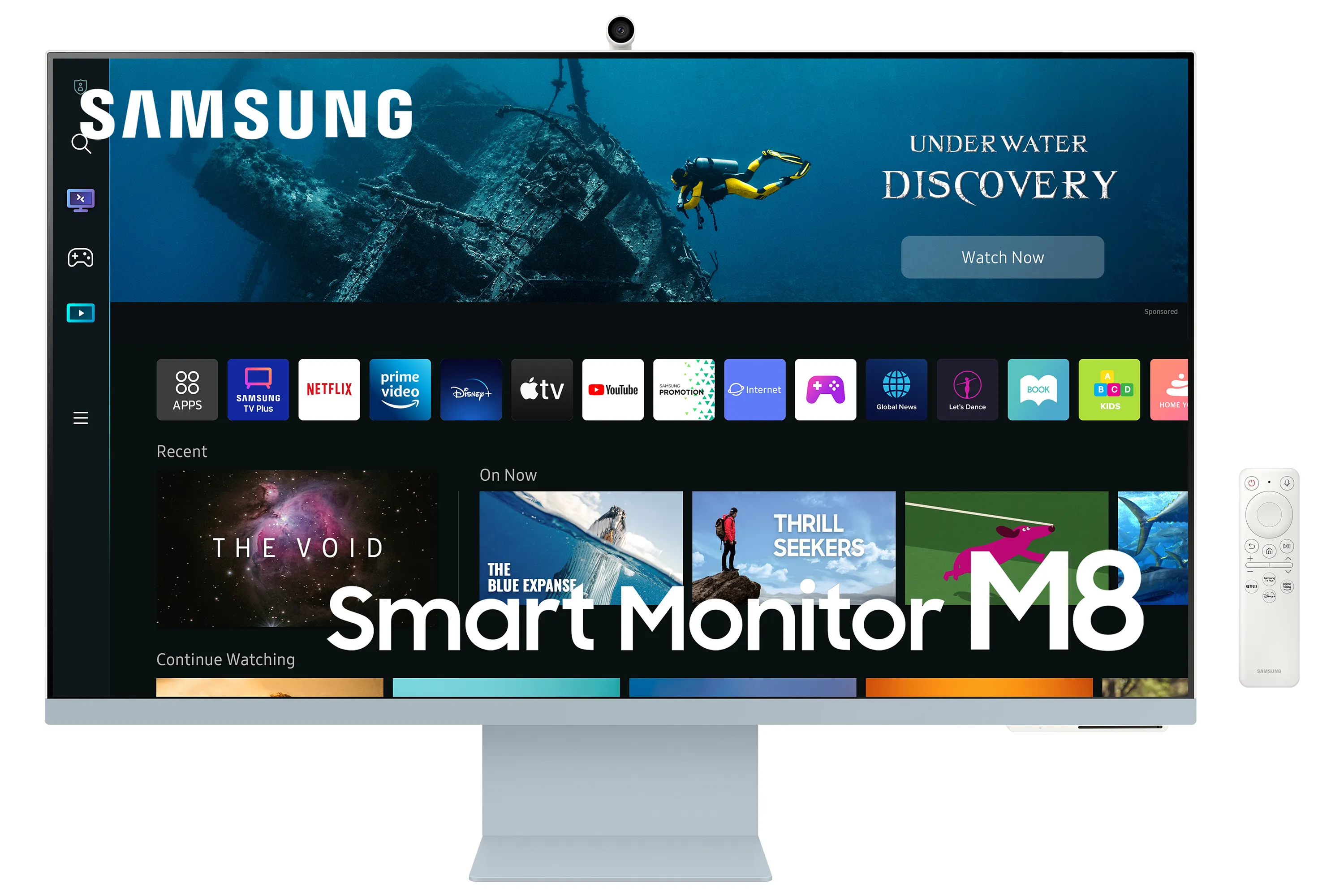 Samsung 32" Smart Monitor M8 S32BM80BUU 4K UHD, USB-C, VA -n&auml;ytt&ouml;, Sininen