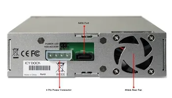 ICY DOCK 1x 2.5"/3.5" SATA in 1x 5.25" bay mobile rack 40mm fan keyloc