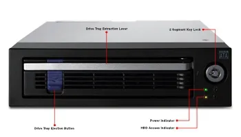 ICY DOCK 1x 2.5"/3.5" SATA in 1x 5.25" bay mobile rack 40mm fan keyloc