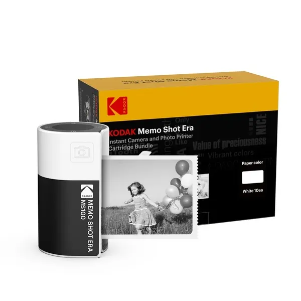 KODAK Instant Camera Memo Shot MS100 White Bundle