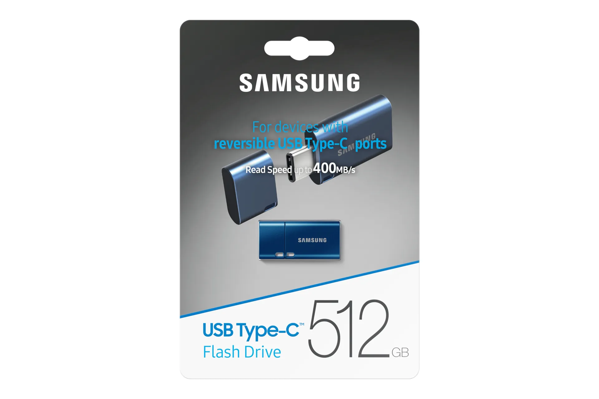 Samsung MUF-512DA 512 GB extern SSD med USB 3.2 Gen 1 (USB-C), portabel, st&ouml;tt&aring;lig, vattent&aring;lig, bl&aring;