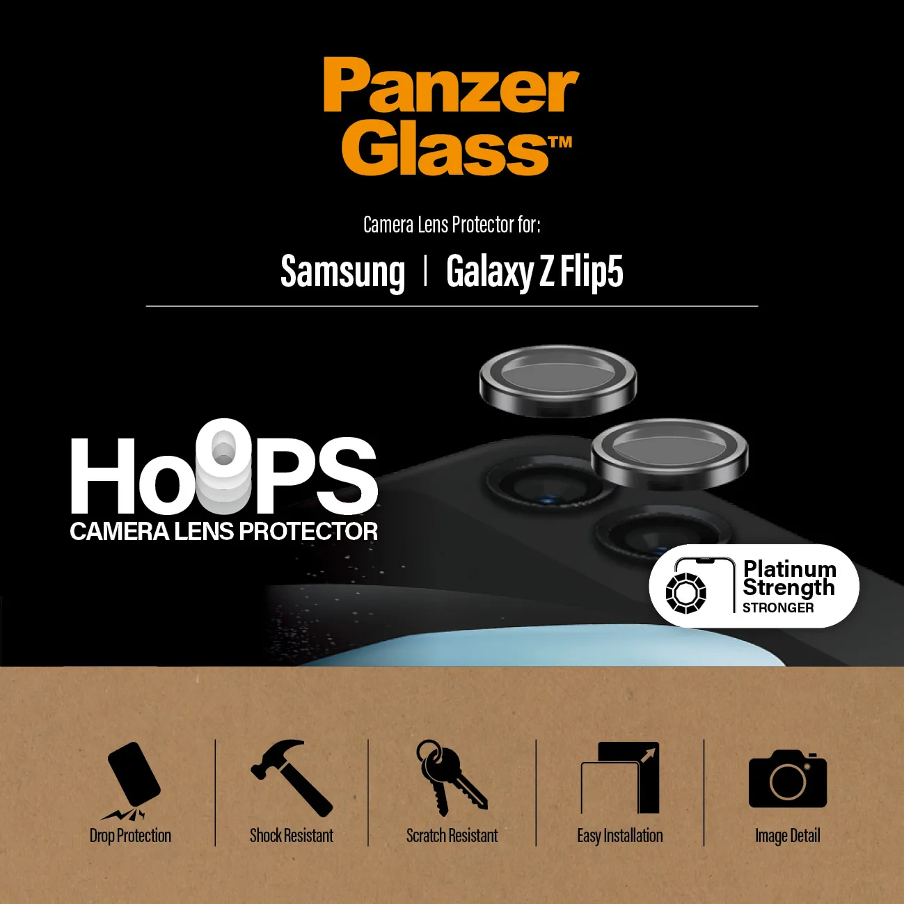 PanzerGlass Hoops, Galaxy Z Flip5 - Camera Lens Protector