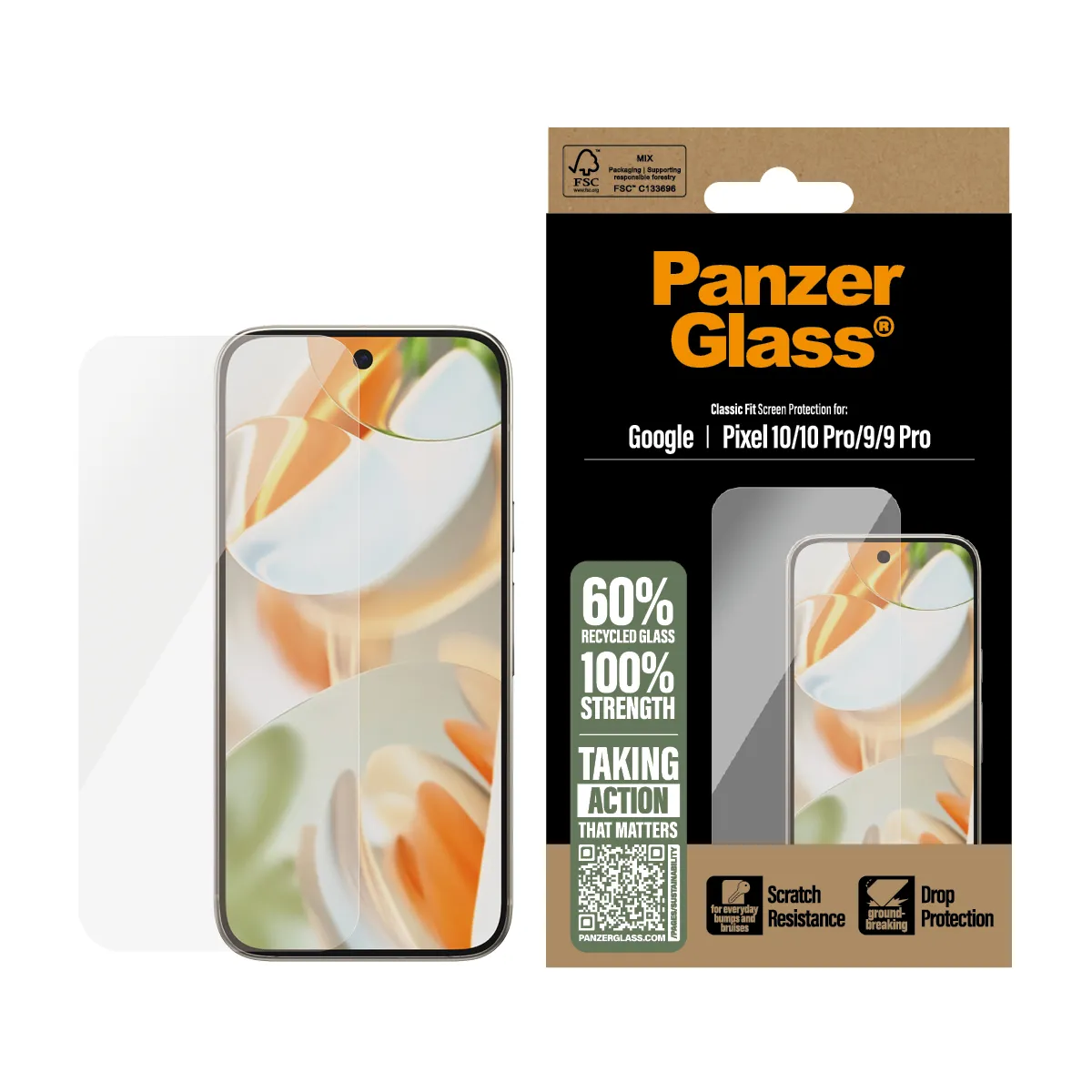Panzerglass Screen Protector Google Pixel 10/Pro/9/9Pro
