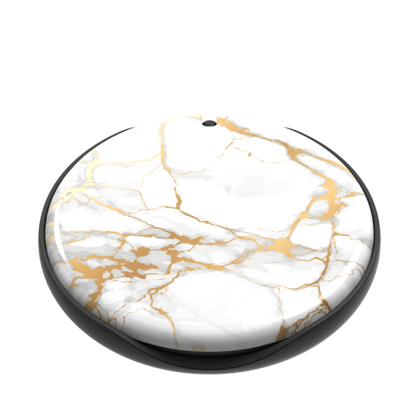 POPSOCKETS Mirror Stone White Marble Gloss Avtagbart Grip med St&auml;llfunktion LUXE PopMirror