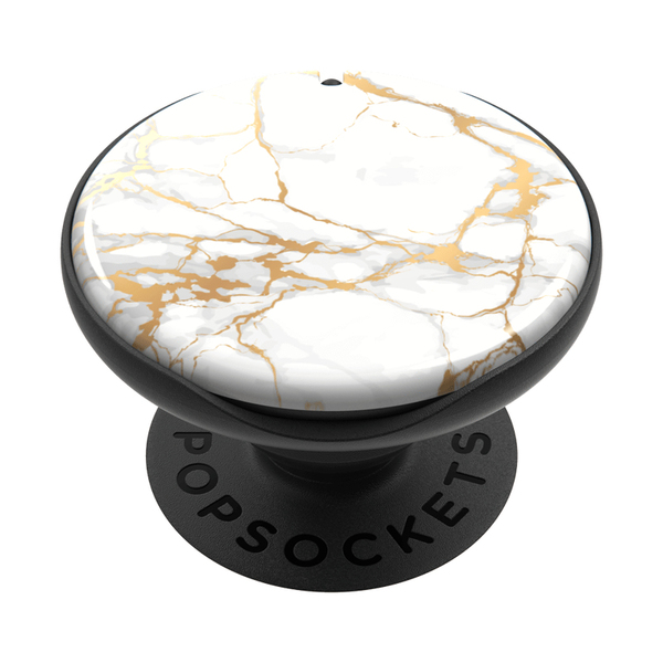 POPSOCKETS Mirror Stone White Marble Gloss Avtagbart Grip med St&auml;llfunktion LUXE PopMirror