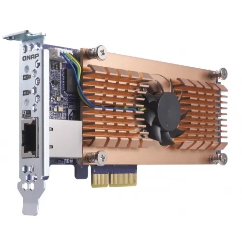 QNAP Dual M.2 22110/2280 SATA SSD and single 10GBASE-T 10GbE network expansion card (PCIe Gen2 x 4) for TS-x53B