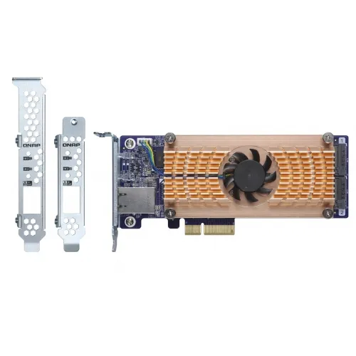 QNAP Dual M.2 22110/2280 SATA SSD and single 10GBASE-T 10GbE network expansion card (PCIe Gen2 x 4) for TS-x53B