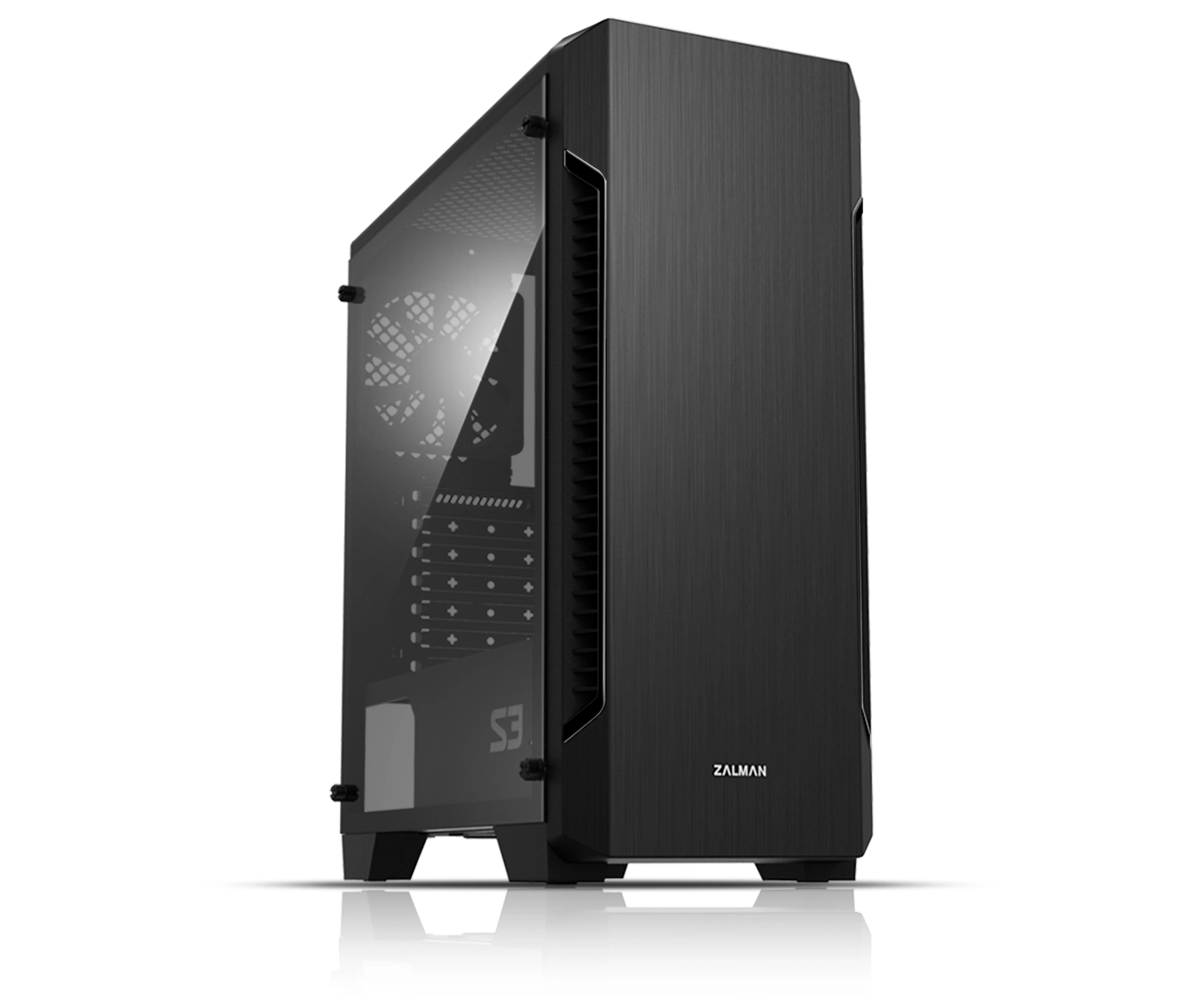Zalman S3 Midi-Tower Case with window, Black