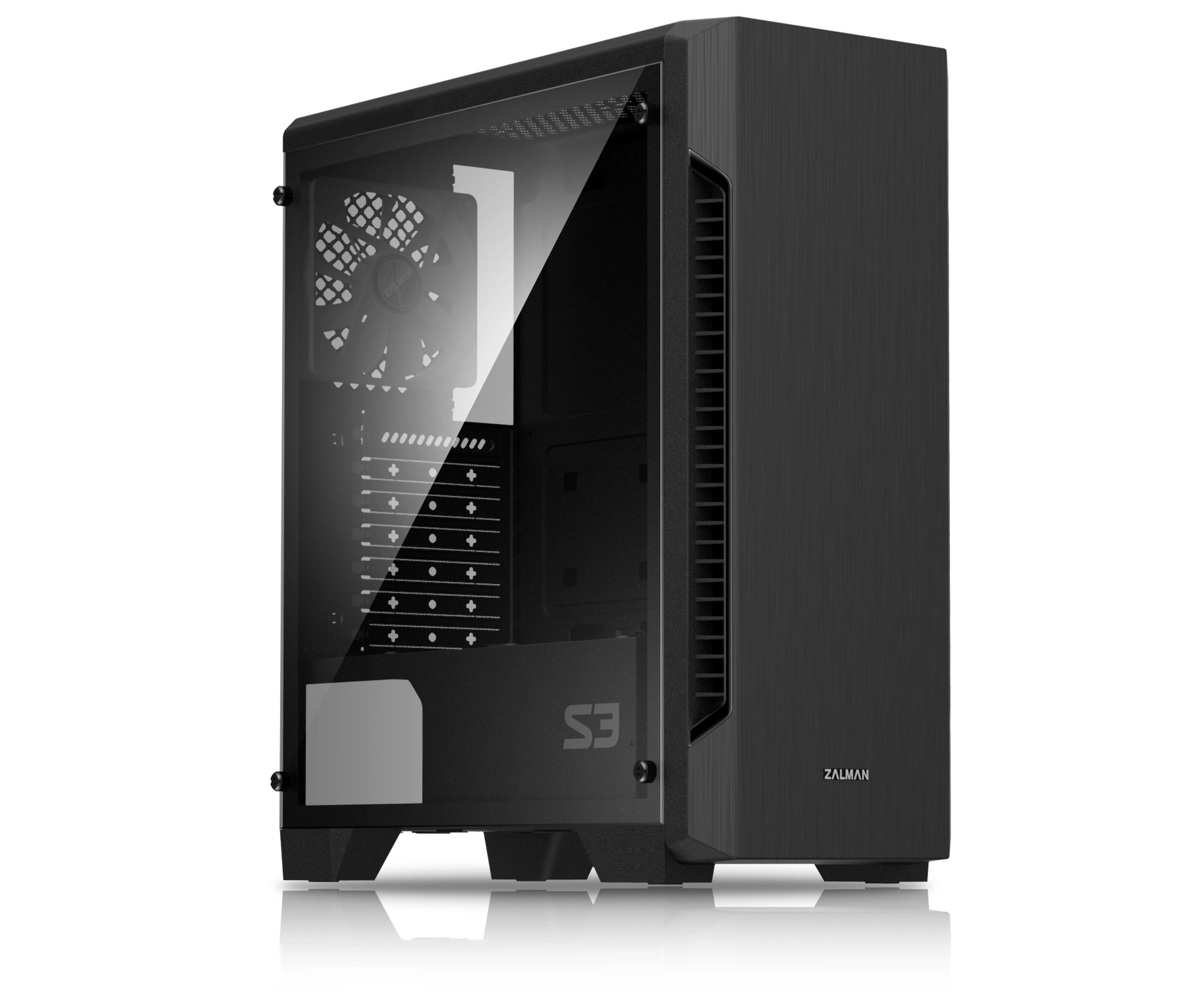 Zalman S3 Midi-Tower Case with window, Black