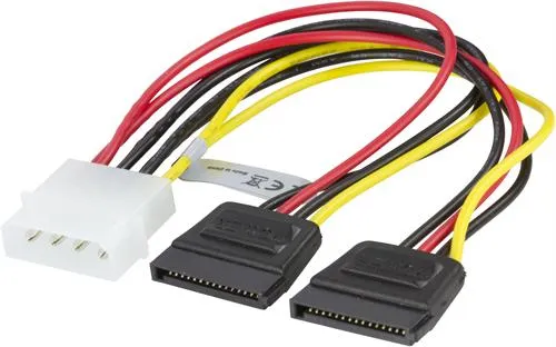 DELTACO Y-virtakaapeli 2xSerial ATA kiintolevyt.