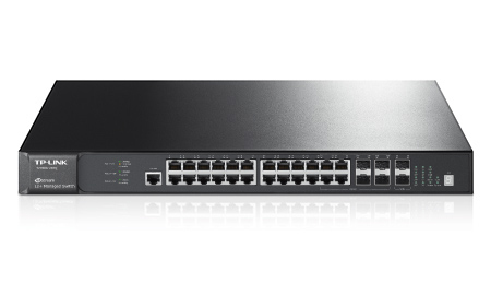 TP-LINK JetStream T2700G-28TQ - Kytkin - L2+ - Hallinnoitu - 24 x 10/100/1000 + 4 x combo Gigabit SFP + 2 x 10 Gigabit SFP+ - ty&ouml;p&ouml;yt&auml;, r&auml;kkiin asennettava