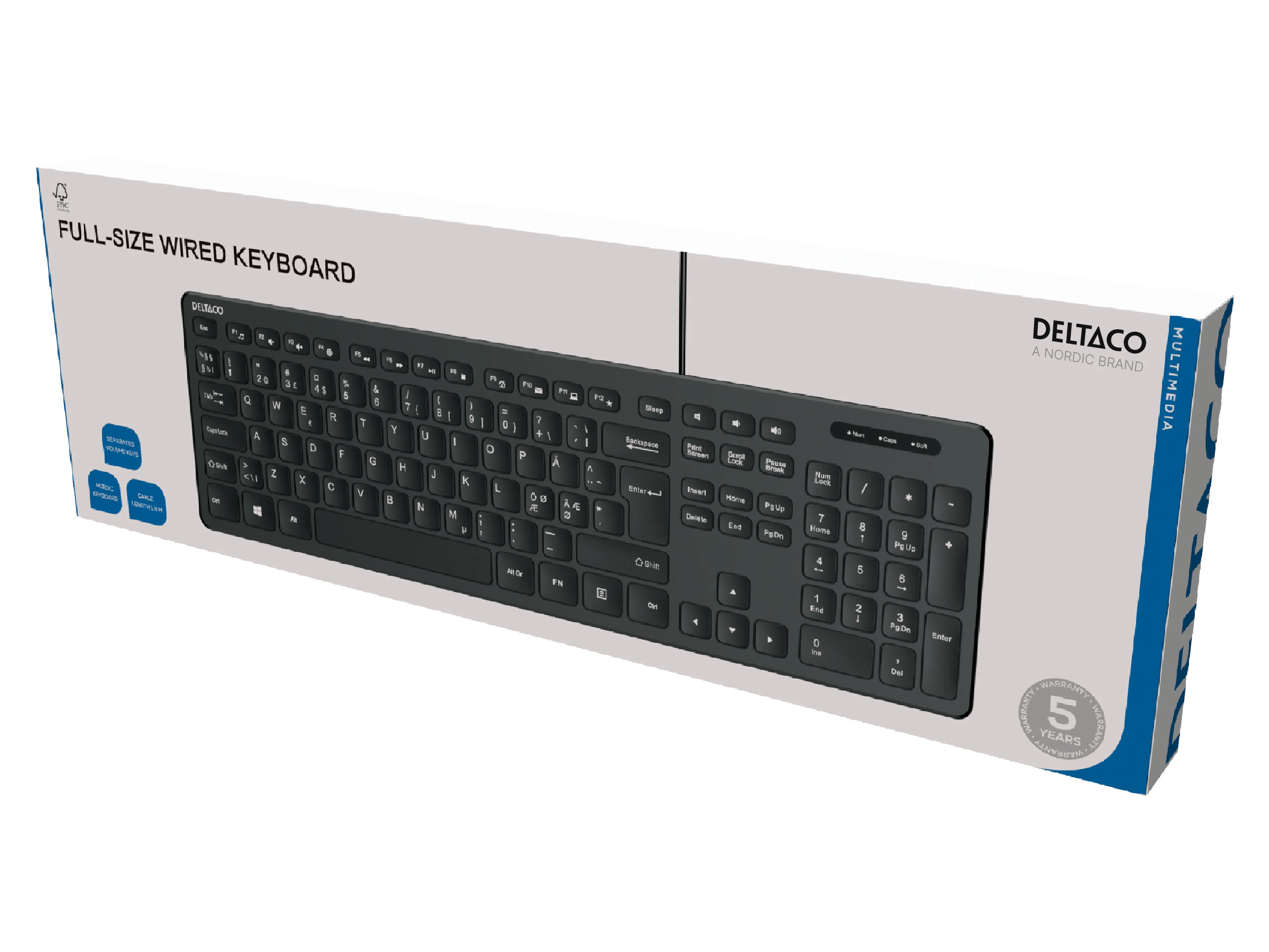Deltaco TB-626-1S Keyboard, Membrane
