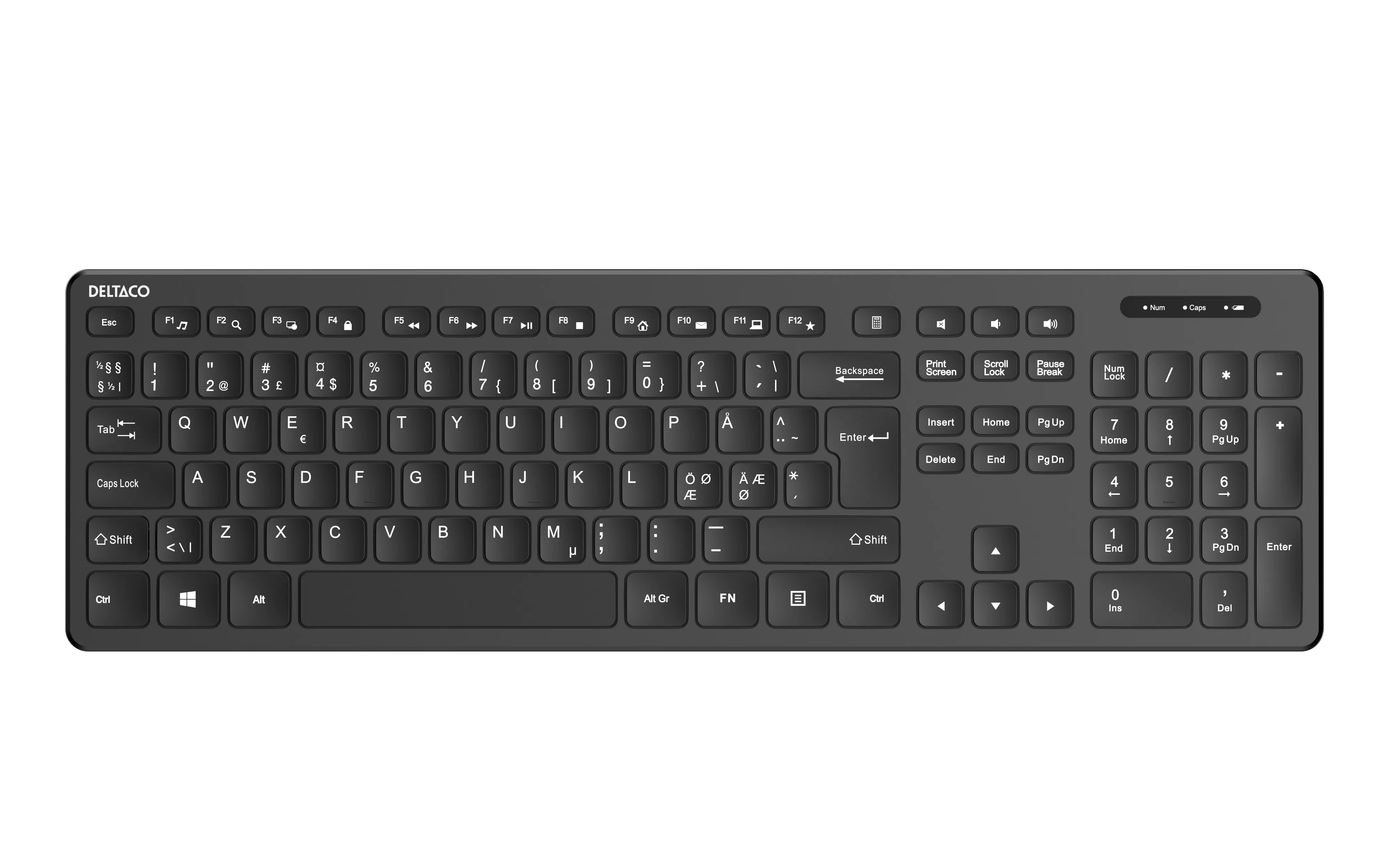 Deltaco TB-626-1S Keyboard, Membrane