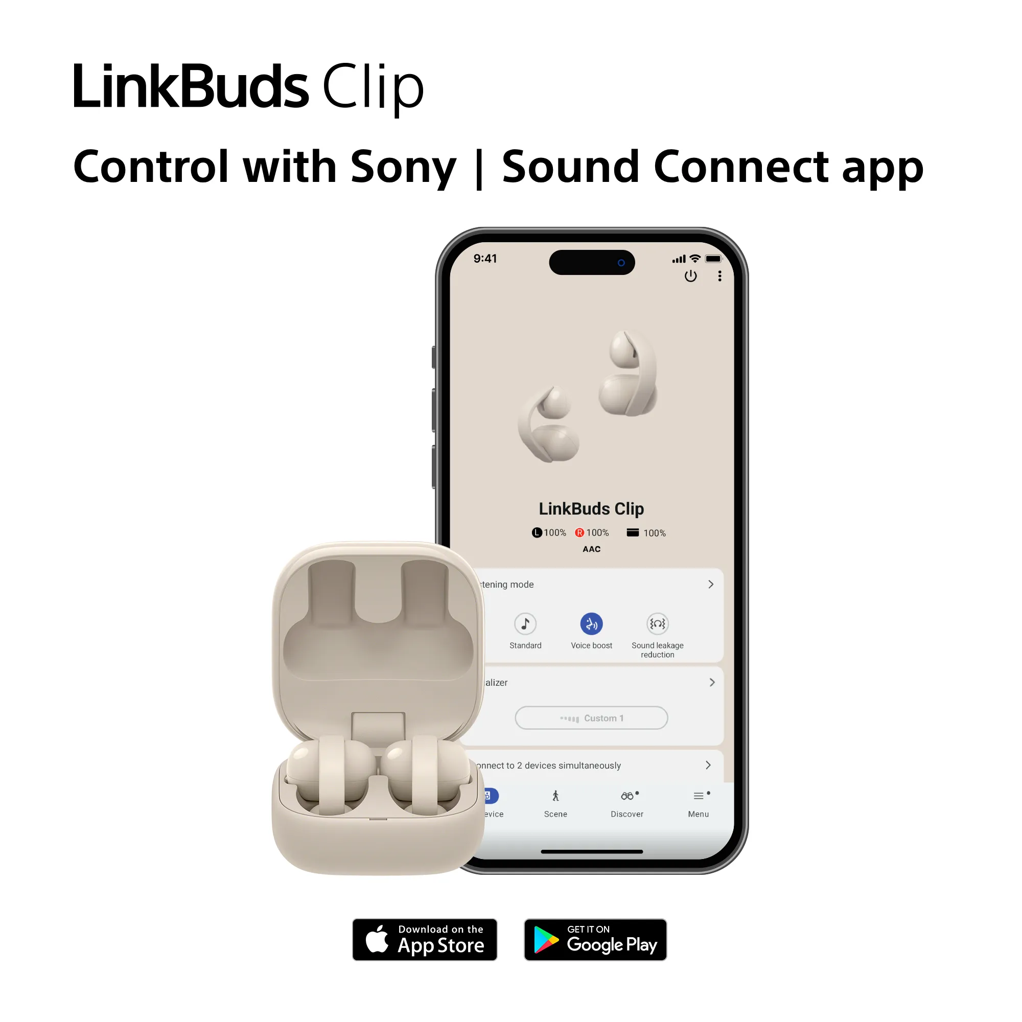 Sony LinkBuds Clip Wireless Earbuds, Green
