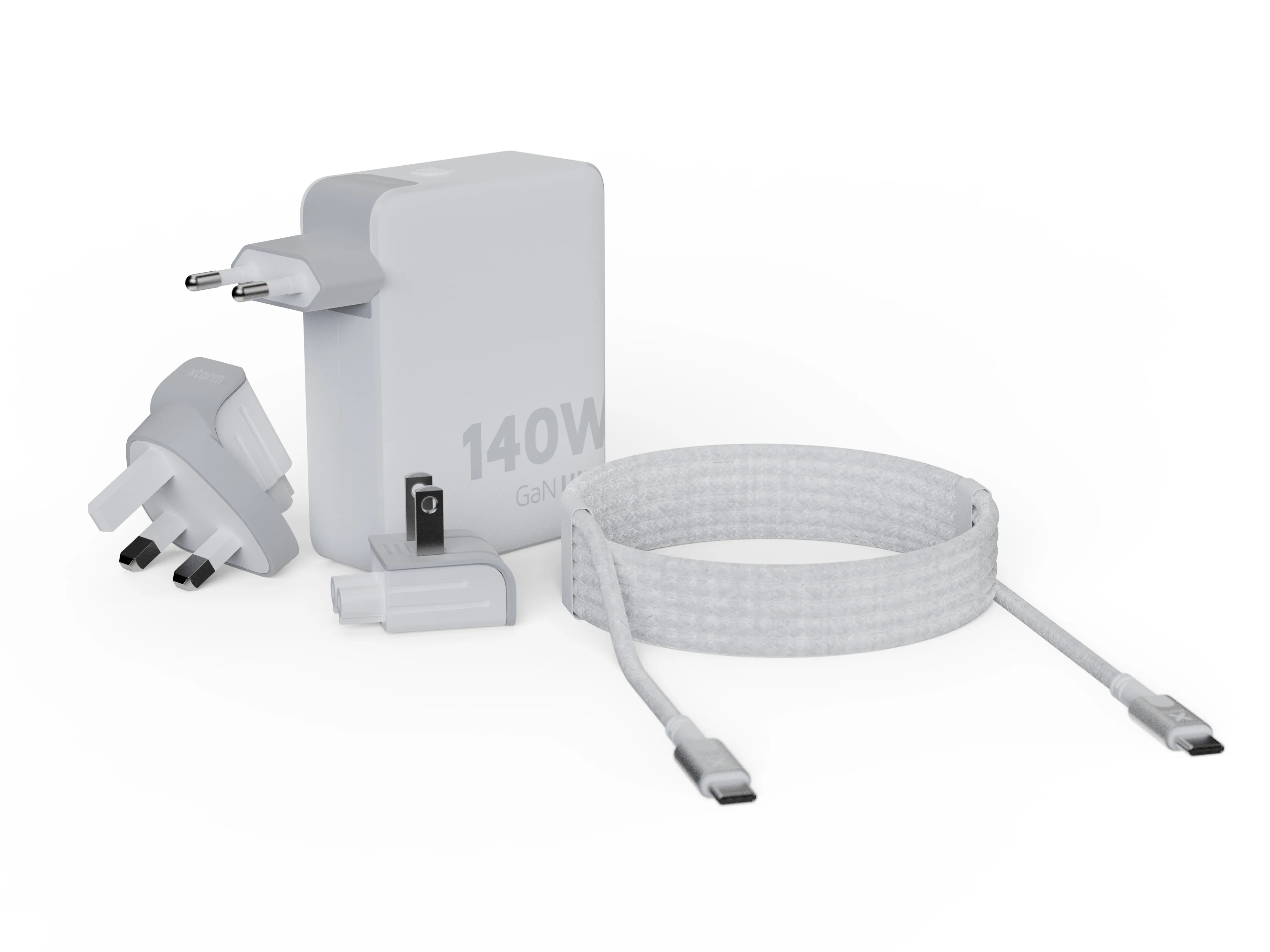 Xtorm 140W GaN-Ultra Travel Charger/USB-C PD - cable, 2m, White