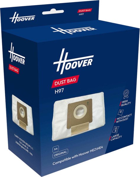 Hoover H97 - dammsugarp&aring;se, 3 L, 4-pack, vit