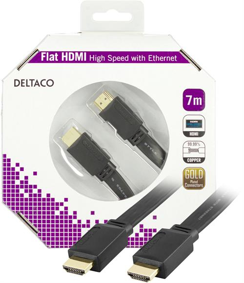 Deltaco HDMI &ndash; HDMI 1.4b - cable, 7 m, Black