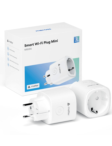 Meross Smart Plug with Energy Monitor - smart uttag, Wi-Fi, HomeKit, Matter, 2-pack