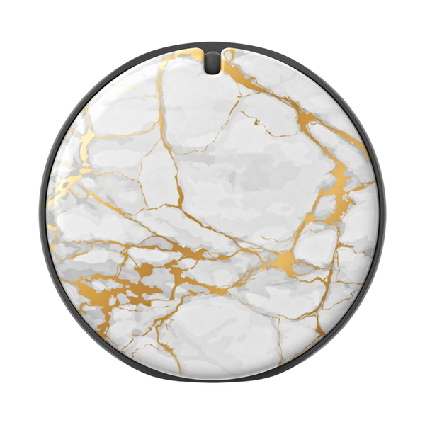 POPSOCKETS Mirror Stone White Marble Gloss Avtagbart Grip med St&auml;llfunktion LUXE PopMirror