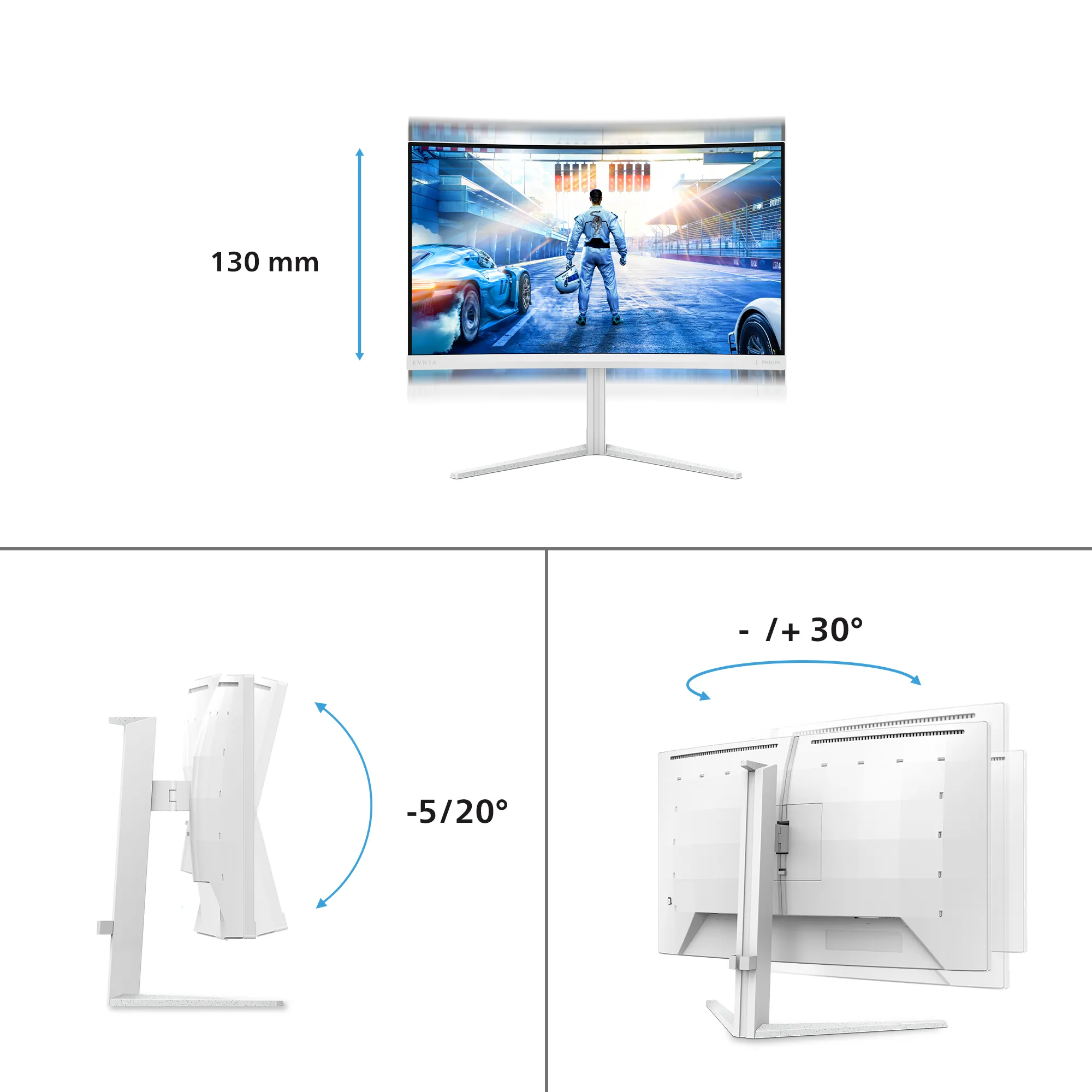 Philips Evnia 27M2C5501/00 27" Quad HD, Fast VA, HDR, 180Hz -kaareva pelin&auml;ytt&ouml;
