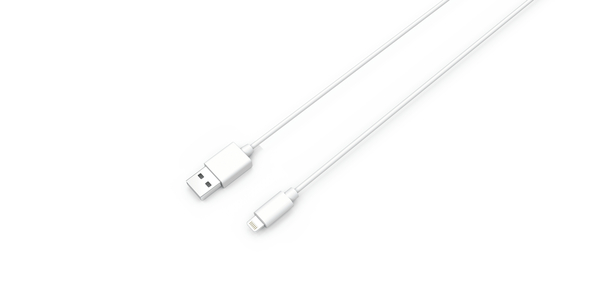 Essentials MFI USB-A - Lightning -kaapeli, 2 m, Valkoinen
