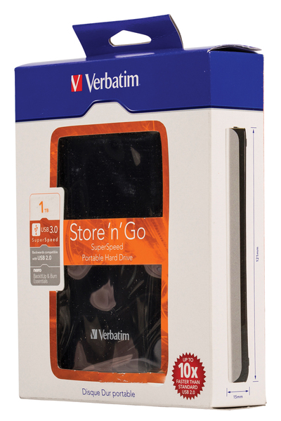 Verbatim Store 'n' Go 1 Tt 2.5" -ulkoinen HDD, musta