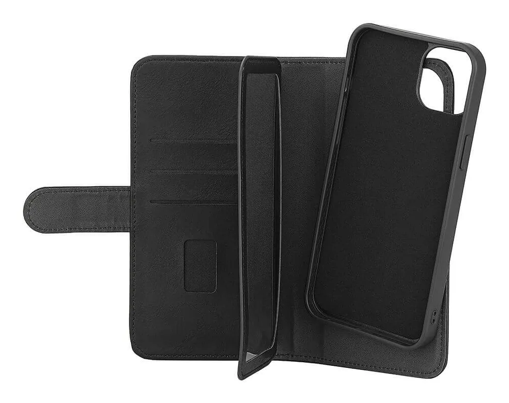 GEAR Wallet 7 Cards MagSeries, iPhone 15 Plus - 2-in-1 Wallet Case, Black