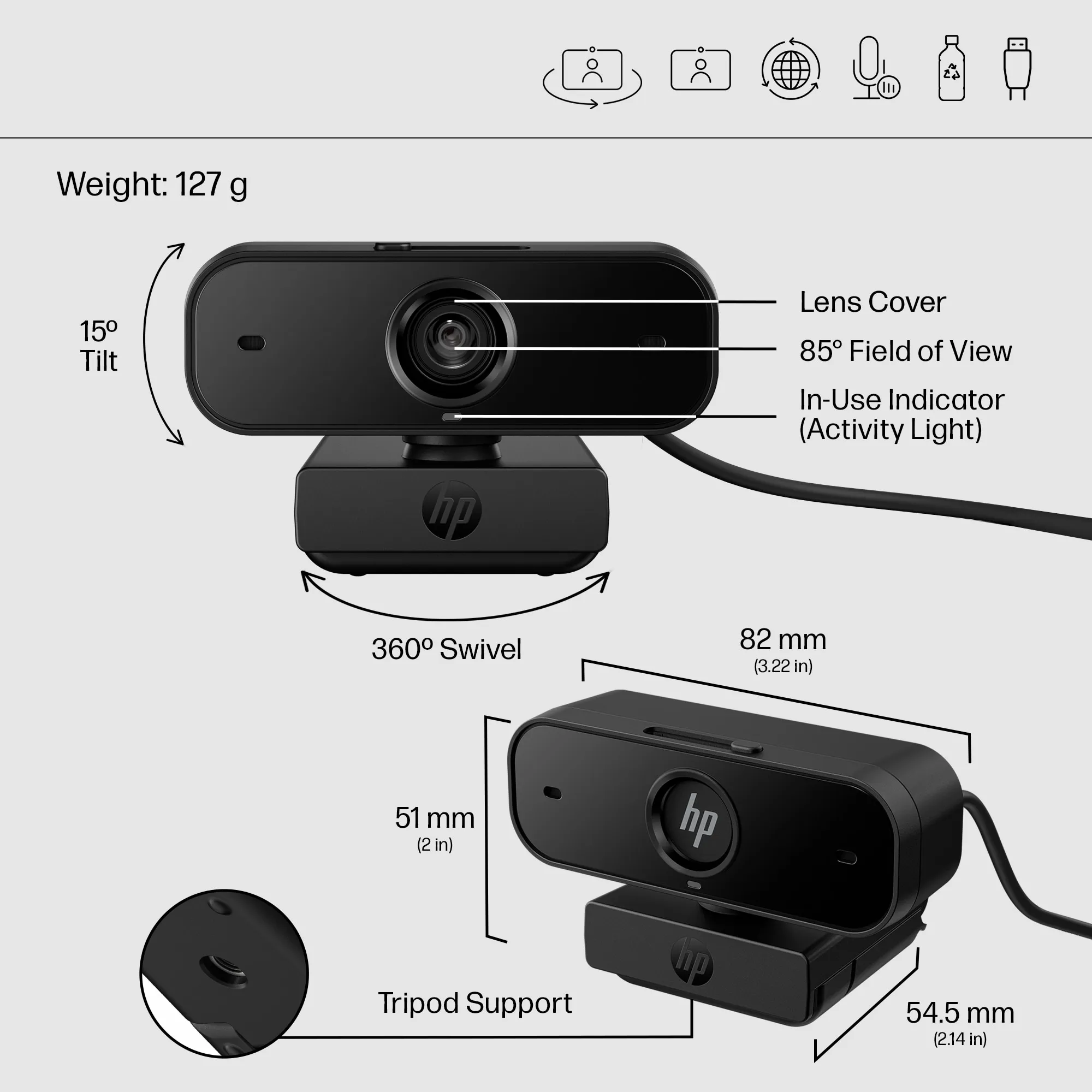 HP 435 Full HD - webcam, black