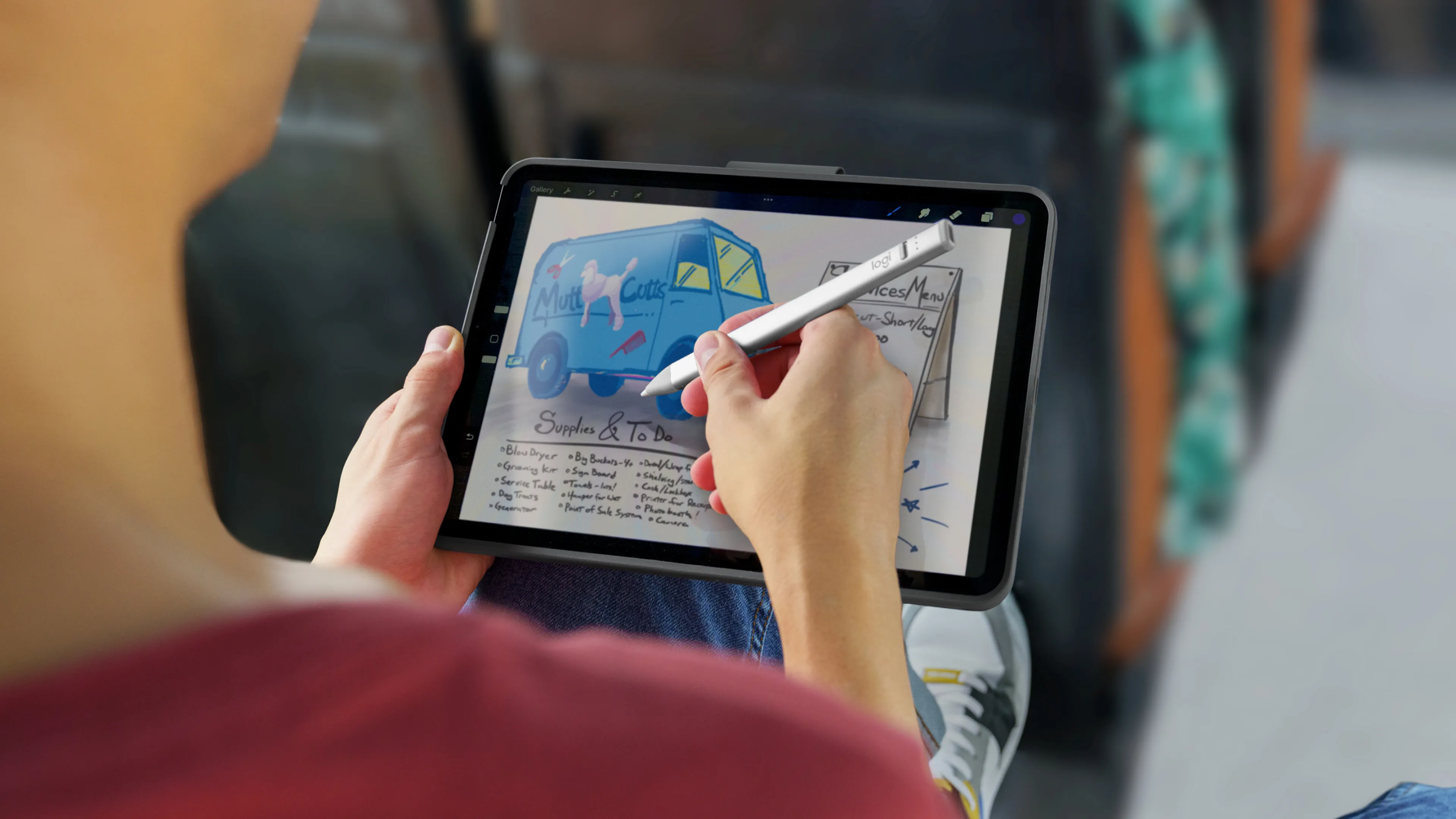Logitech Crayon - digital pen, silver