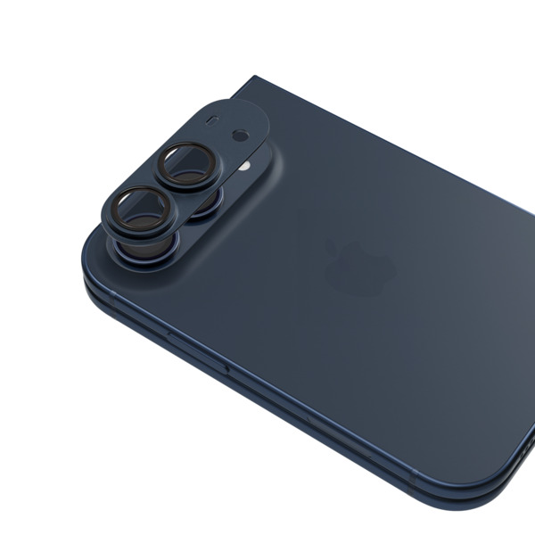 Epico Aluminium AntiReflective Lens & Island iPhone Duo -kameran linssinsuoja, tummansininen