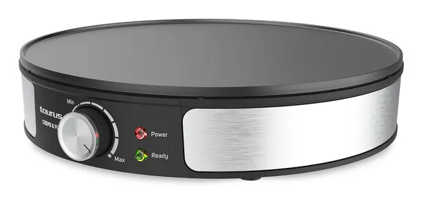 Taurus Crepe&Fun crepesmaskin, 1200 watt, Svart, Rostfritt st&aring;l