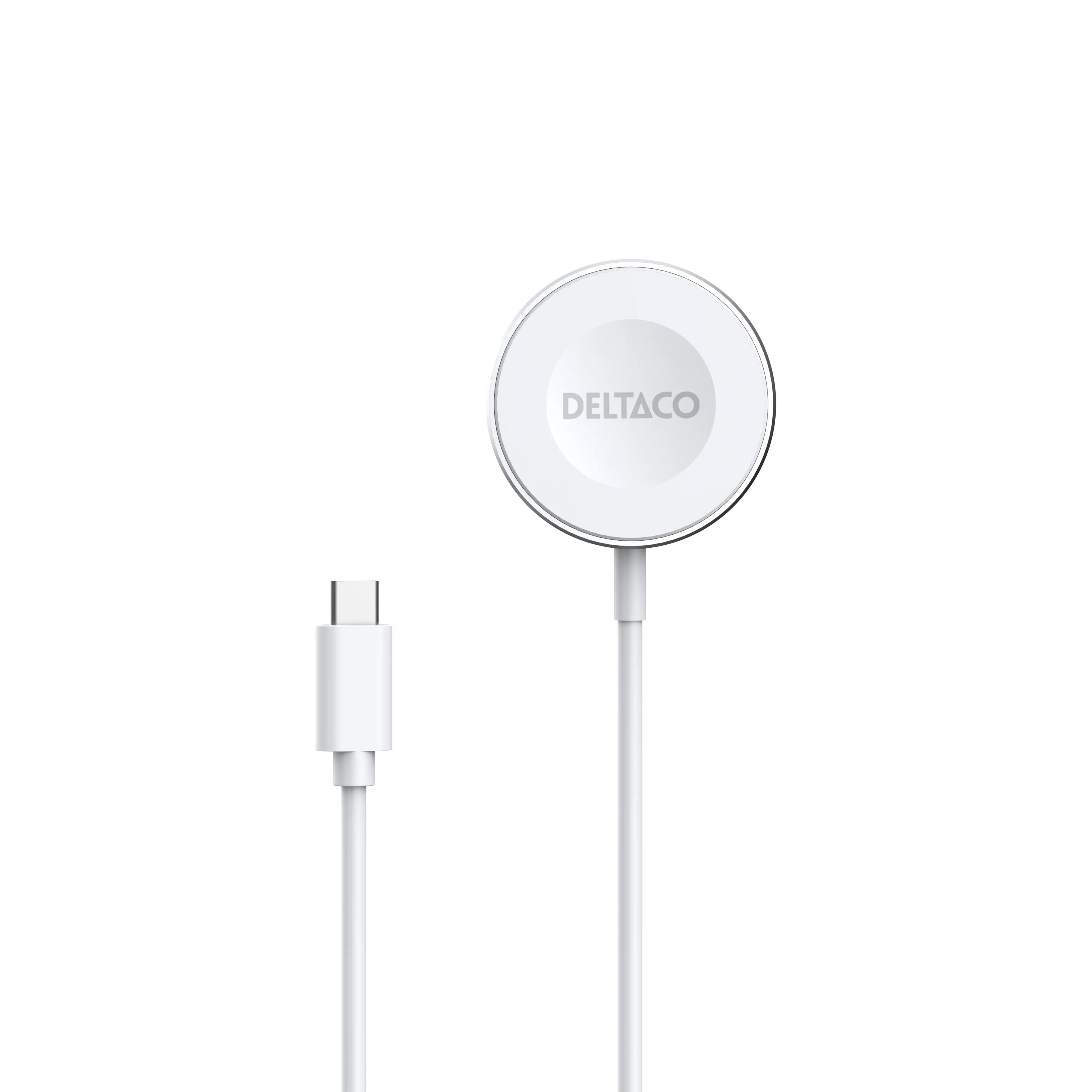 DELTACO AWC-103, 5 W - tr&aring;dl&ouml;s laddarer, 1 m, vit