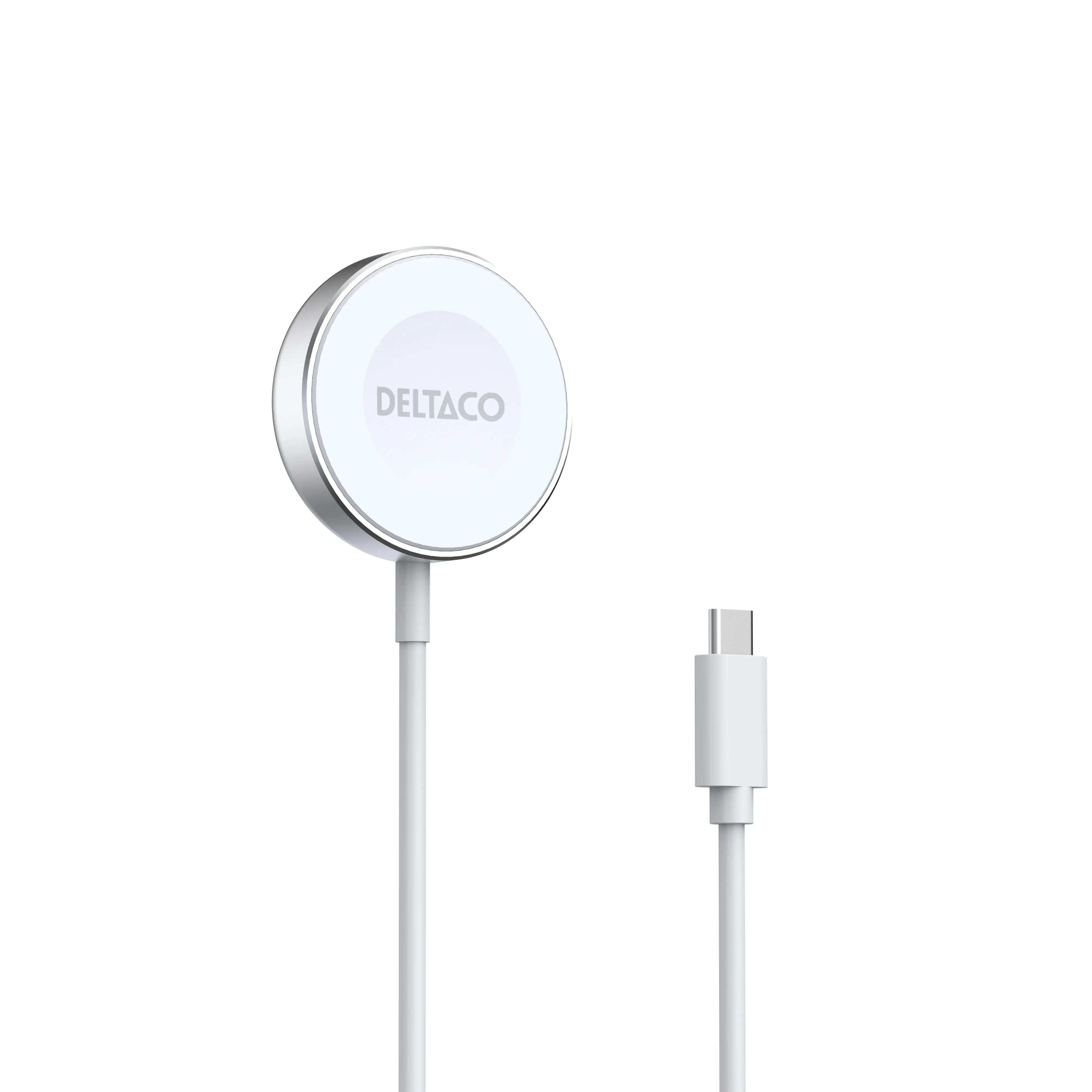 DELTACO AWC-103, 5 W - tr&aring;dl&ouml;s laddarer, 1 m, vit