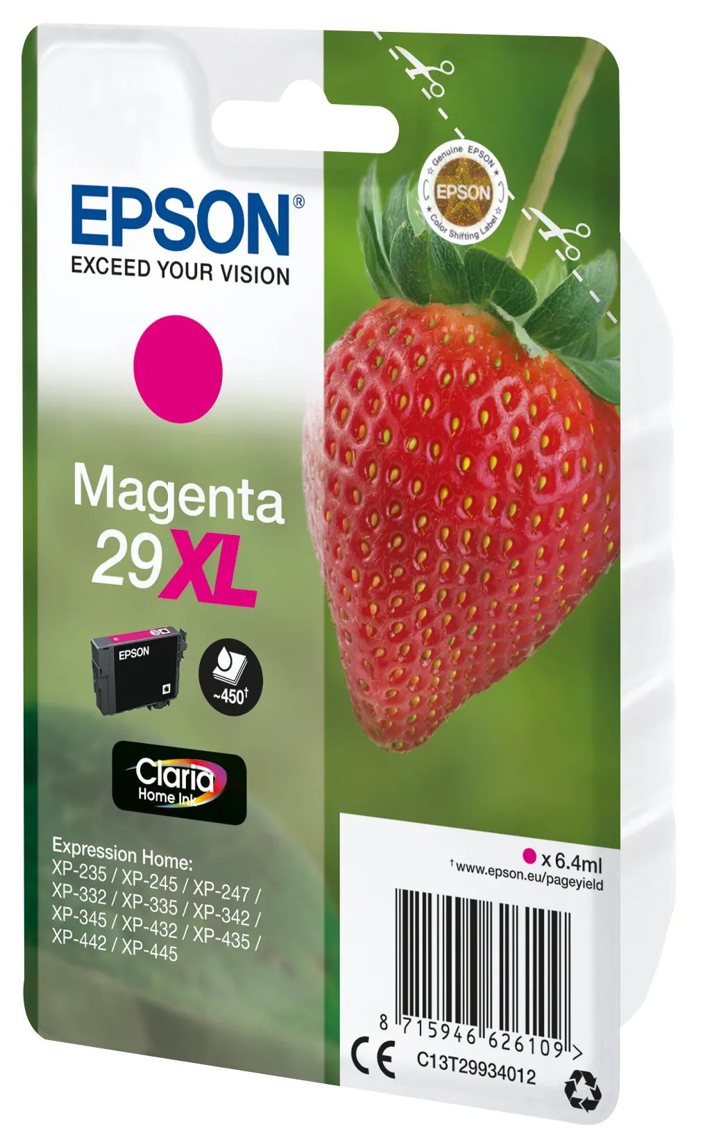 Epson 29XL bl&auml;ckpatron, 6.4 ml, magenta