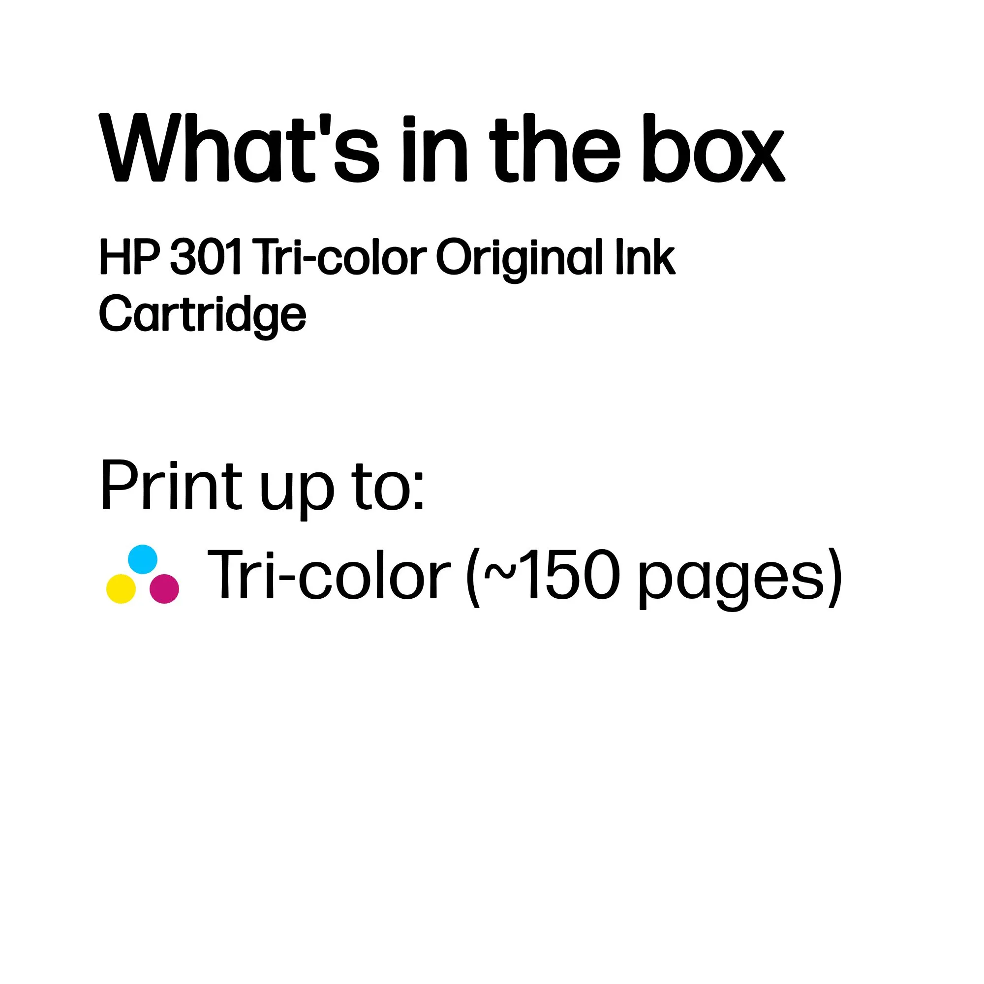 HP 301 CH562EE ink cartridge, 3 ml, Cyan/Magenta/Yellow