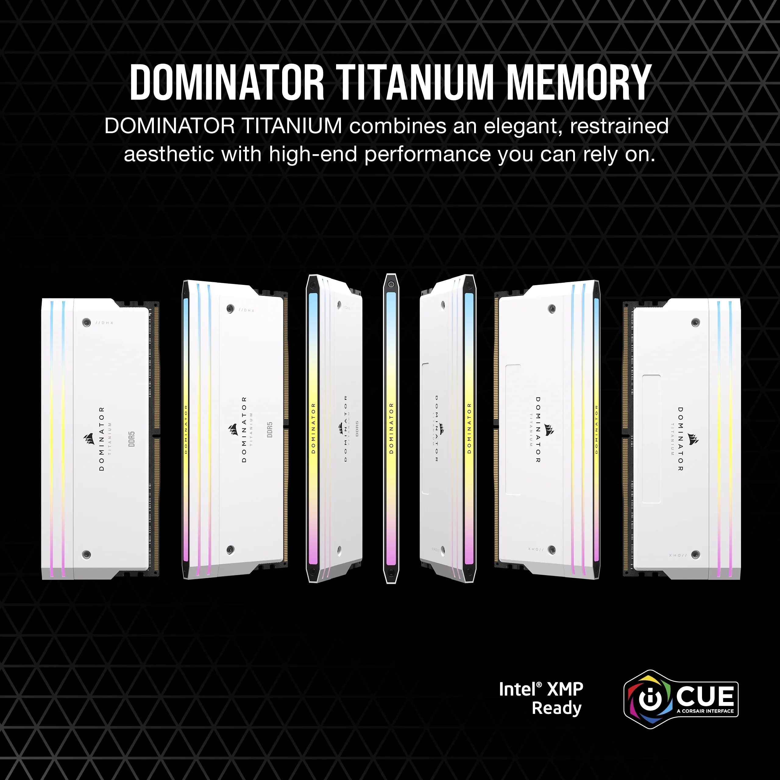 Corsair DOMINATOR TITANIUM RGB 32GB (2 x 16GB) DDR5 6000 MHz, CL30 Memory, White (XMP)
