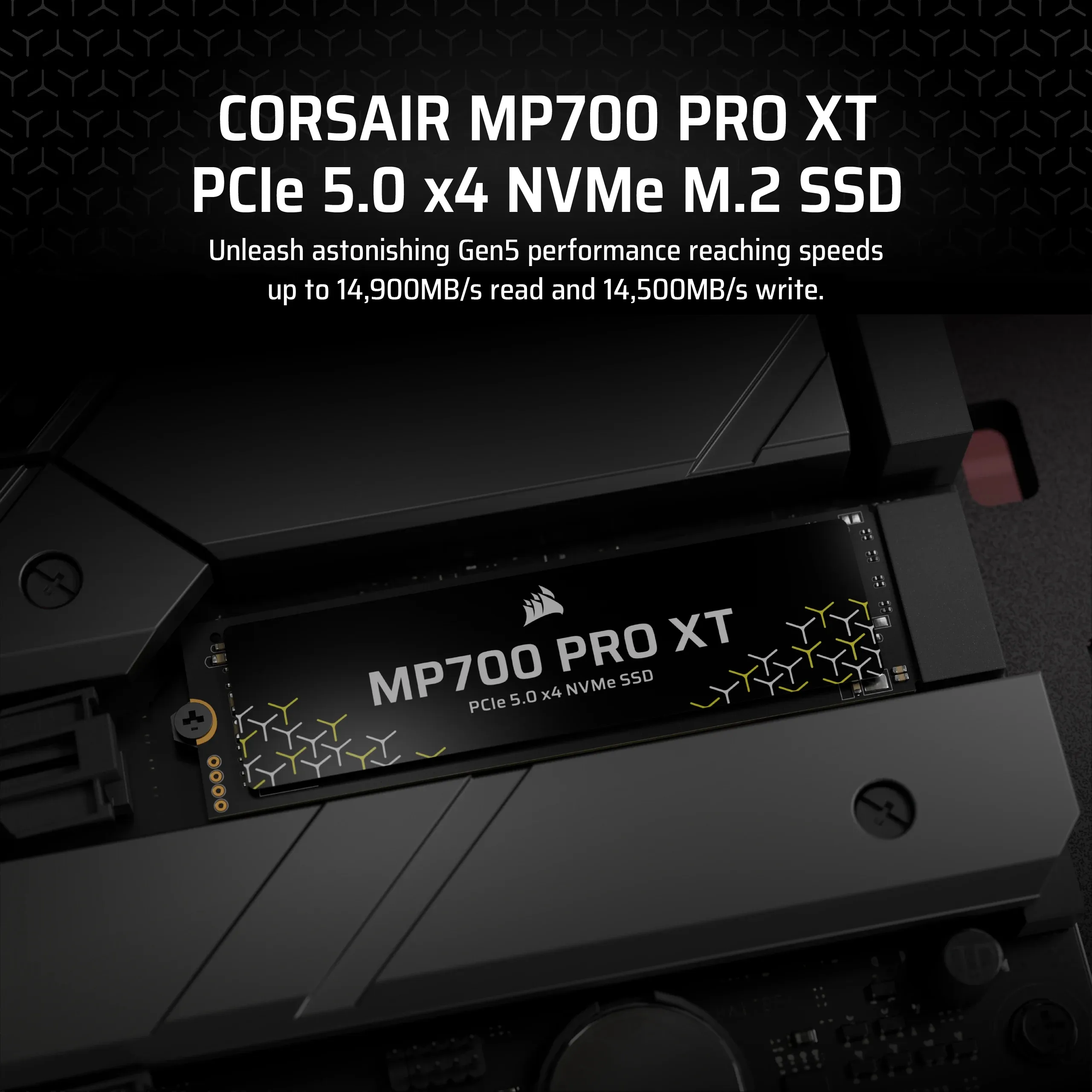 Corsair MP700 PRO XT 1TB M.2 PCIe 5.0 x4 NVMe SSD, Black