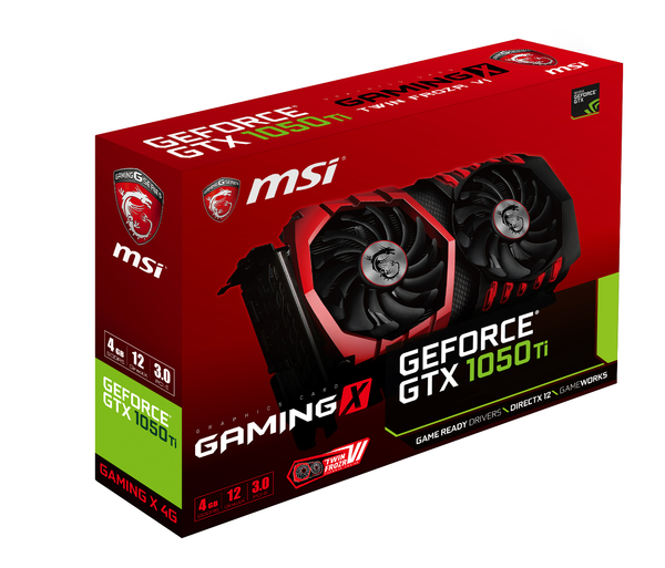 MSI GeForce GTX 1050 Ti Gaming X 4 GB - Grafikkort