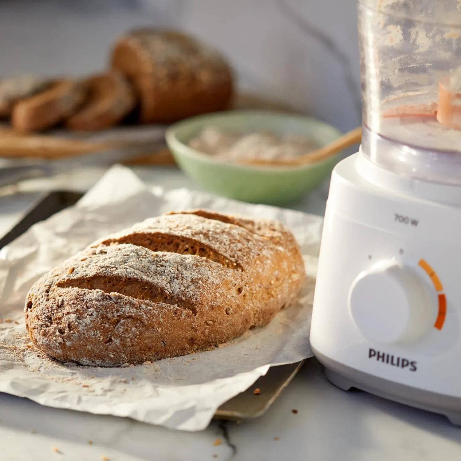 Philips Daily Collection HR7310/00 Food Processor, 700 W, 2.1 L, White